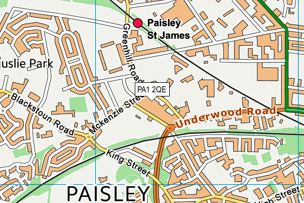 PA1 2QE map - OS VectorMap District (Ordnance Survey)