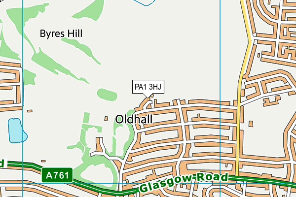 PA1 3HJ map - OS VectorMap District (Ordnance Survey)