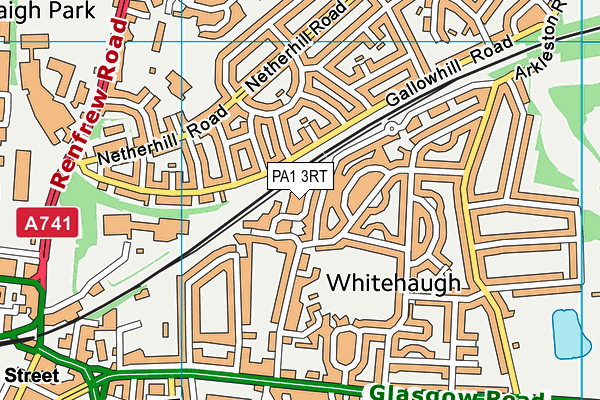 PA1 3RT map - OS VectorMap District (Ordnance Survey)