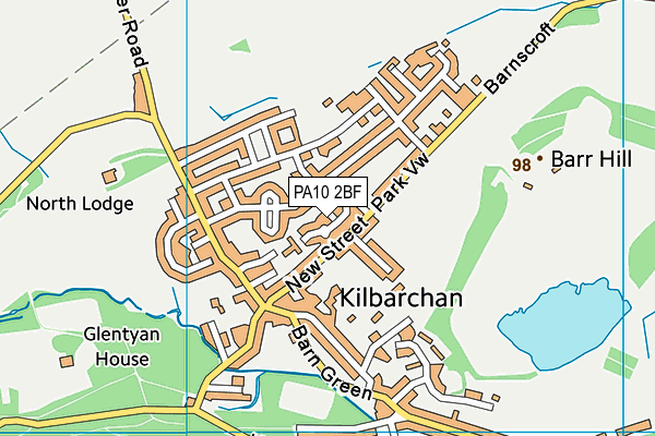 PA10 2BF map - OS VectorMap District (Ordnance Survey)