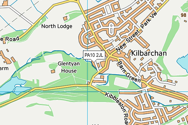 PA10 2JL map - OS VectorMap District (Ordnance Survey)