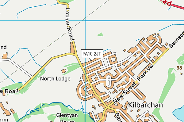 PA10 2JT map - OS VectorMap District (Ordnance Survey)