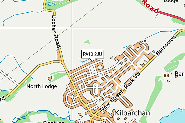 PA10 2JU map - OS VectorMap District (Ordnance Survey)
