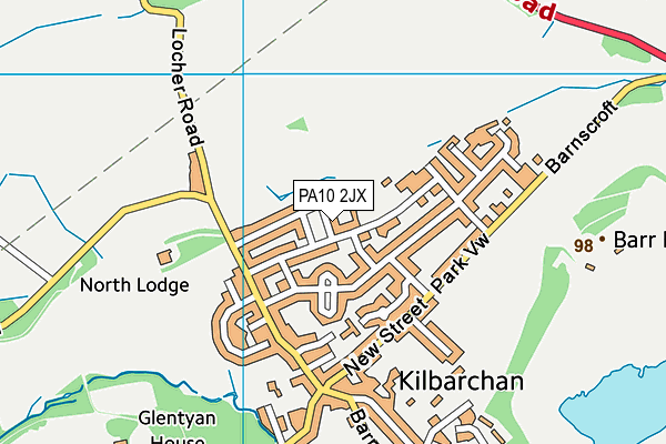 PA10 2JX map - OS VectorMap District (Ordnance Survey)