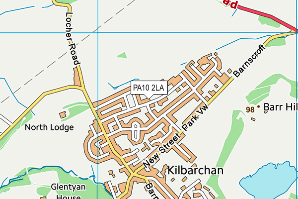 PA10 2LA map - OS VectorMap District (Ordnance Survey)