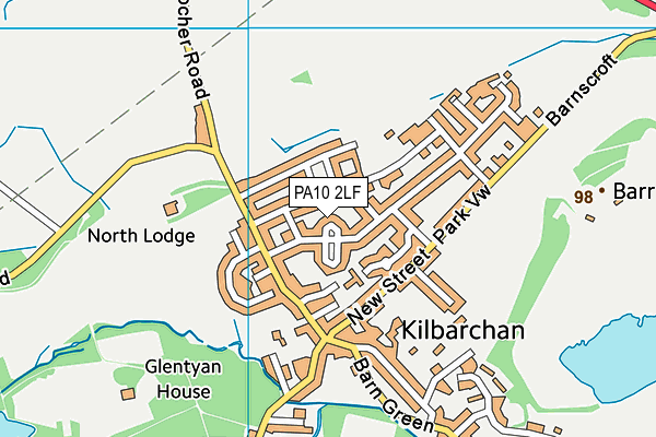 PA10 2LF map - OS VectorMap District (Ordnance Survey)