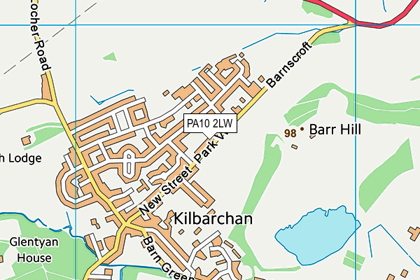 PA10 2LW map - OS VectorMap District (Ordnance Survey)