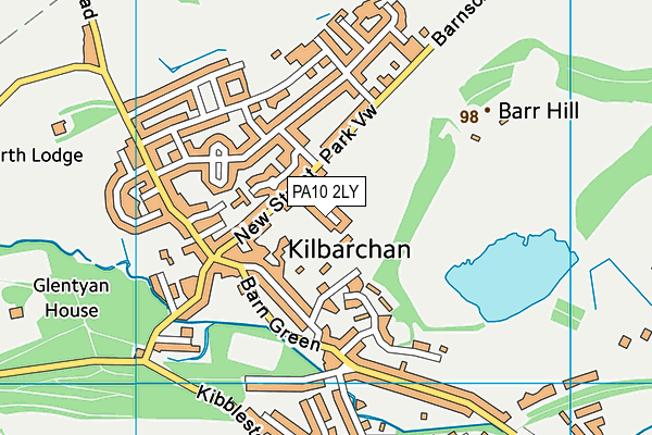 PA10 2LY map - OS VectorMap District (Ordnance Survey)