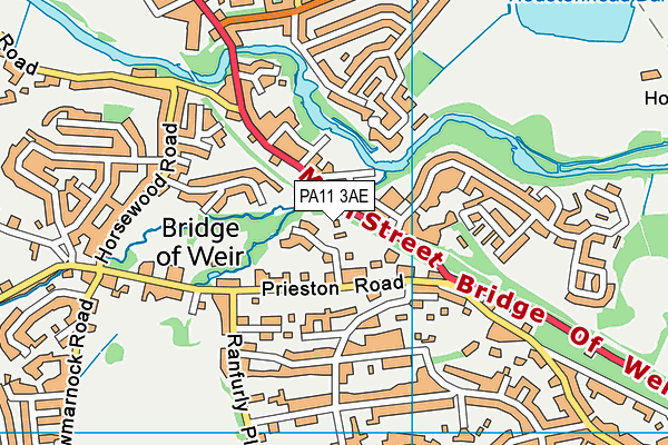 PA11 3AE map - OS VectorMap District (Ordnance Survey)