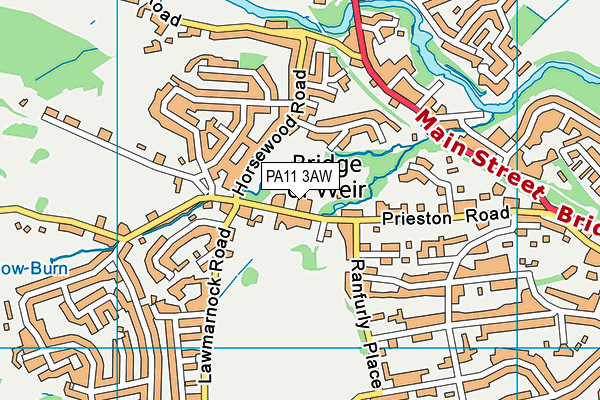 PA11 3AW map - OS VectorMap District (Ordnance Survey)