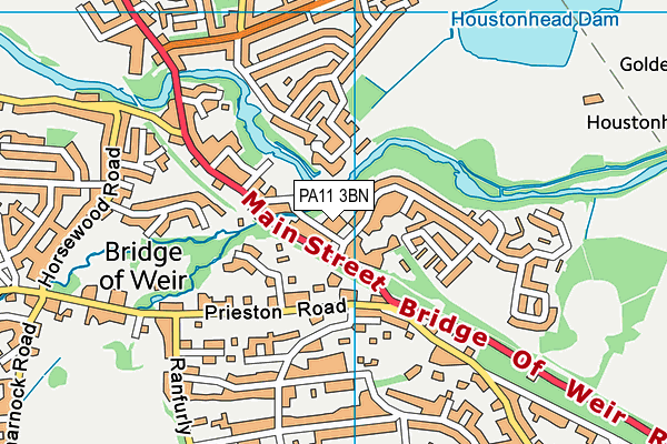 PA11 3BN map - OS VectorMap District (Ordnance Survey)