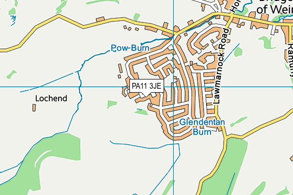 PA11 3JE map - OS VectorMap District (Ordnance Survey)