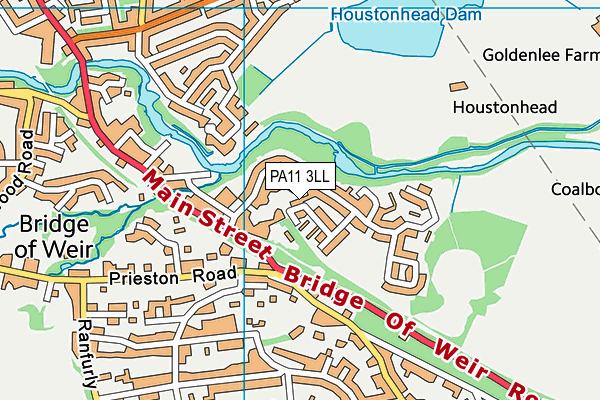 PA11 3LL map - OS VectorMap District (Ordnance Survey)