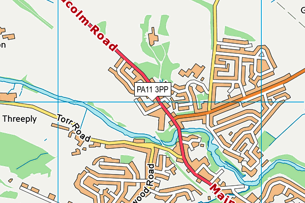 PA11 3PP map - OS VectorMap District (Ordnance Survey)