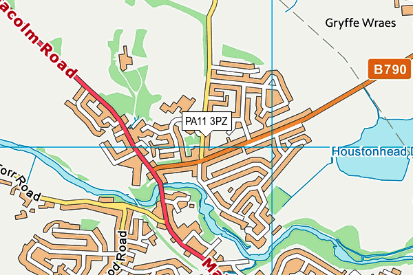 PA11 3PZ map - OS VectorMap District (Ordnance Survey)