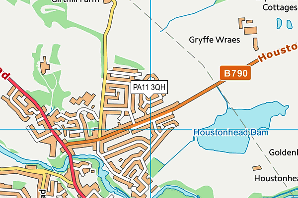 PA11 3QH map - OS VectorMap District (Ordnance Survey)