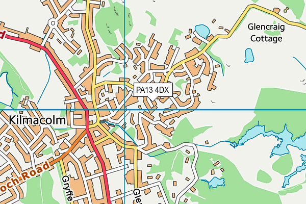 PA13 4DX map - OS VectorMap District (Ordnance Survey)