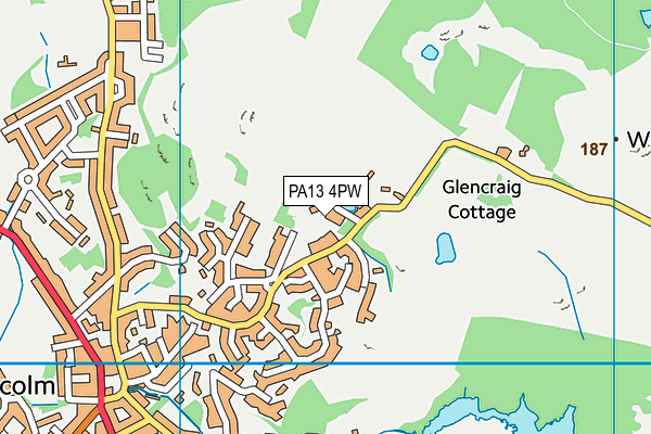 PA13 4PW map - OS VectorMap District (Ordnance Survey)