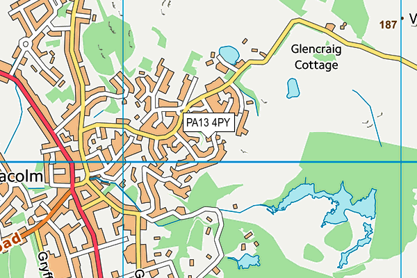 PA13 4PY map - OS VectorMap District (Ordnance Survey)