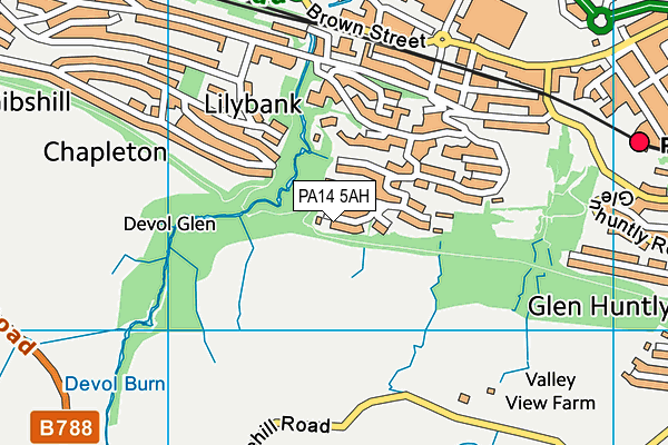 PA14 5AH map - OS VectorMap District (Ordnance Survey)