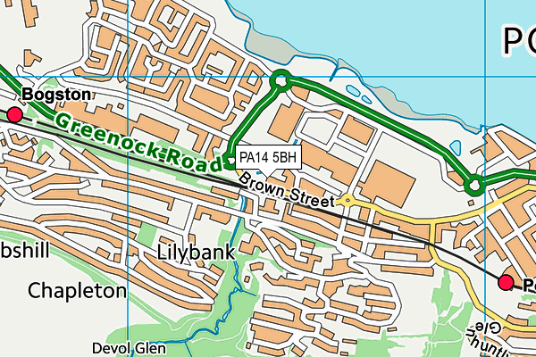 PA14 5BH map - OS VectorMap District (Ordnance Survey)