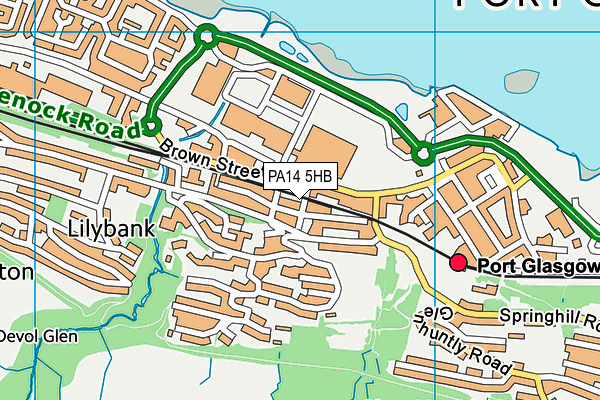 PA14 5HB map - OS VectorMap District (Ordnance Survey)