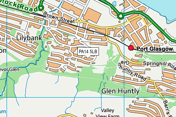PA14 5LB map - OS VectorMap District (Ordnance Survey)