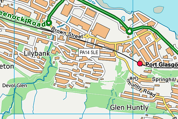 PA14 5LE map - OS VectorMap District (Ordnance Survey)