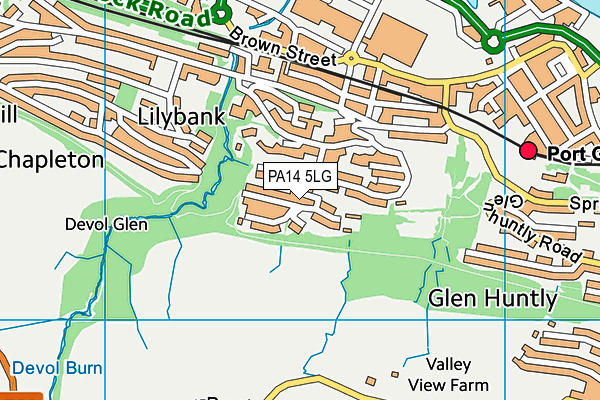 PA14 5LG map - OS VectorMap District (Ordnance Survey)