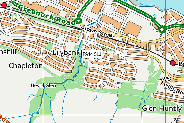 PA14 5LJ map - OS VectorMap District (Ordnance Survey)