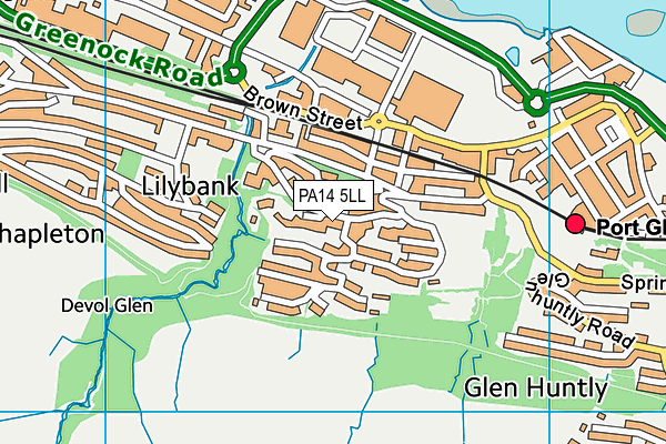 PA14 5LL map - OS VectorMap District (Ordnance Survey)