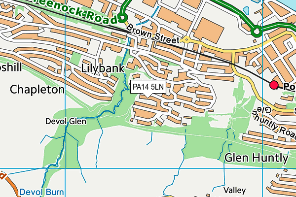 PA14 5LN map - OS VectorMap District (Ordnance Survey)
