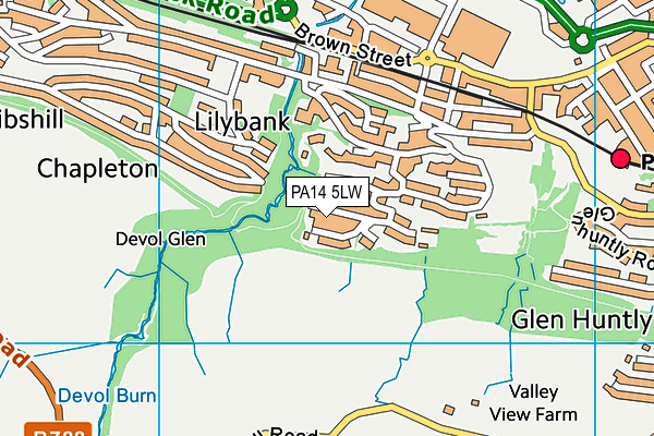 PA14 5LW map - OS VectorMap District (Ordnance Survey)