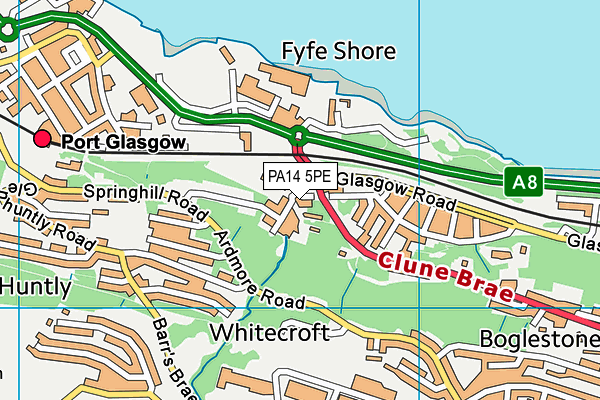 PA14 5PE map - OS VectorMap District (Ordnance Survey)