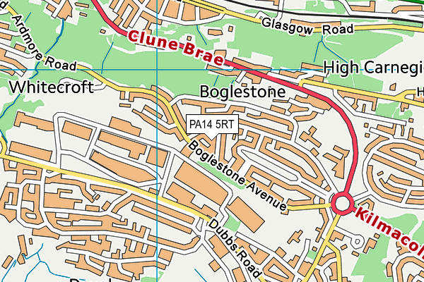 PA14 5RT map - OS VectorMap District (Ordnance Survey)