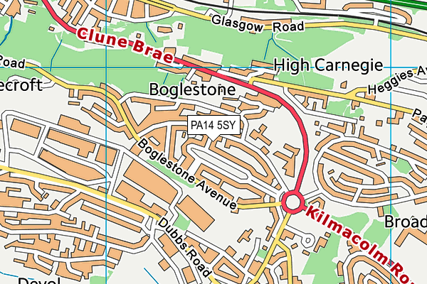 PA14 5SY map - OS VectorMap District (Ordnance Survey)