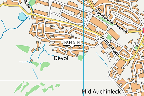 PA14 5TN map - OS VectorMap District (Ordnance Survey)