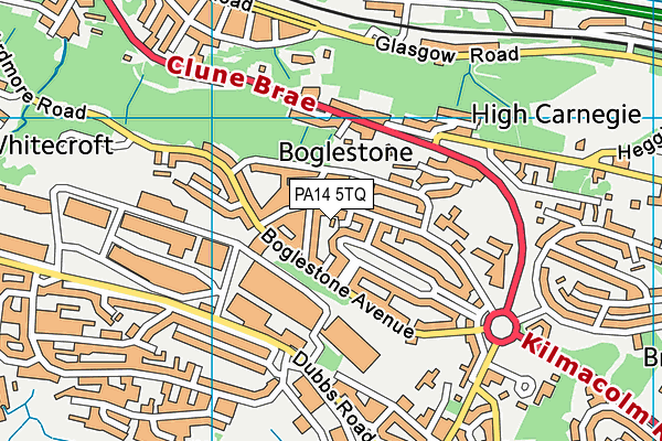 PA14 5TQ map - OS VectorMap District (Ordnance Survey)