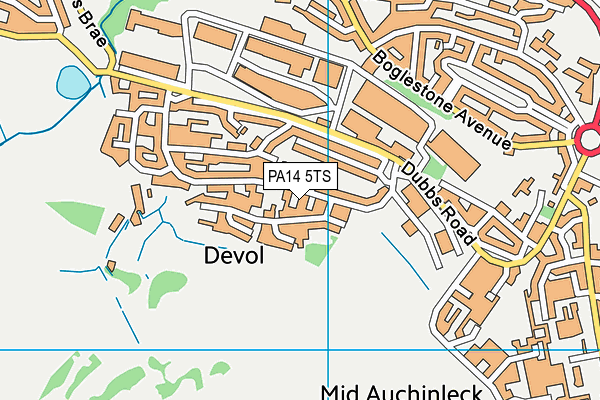 PA14 5TS map - OS VectorMap District (Ordnance Survey)