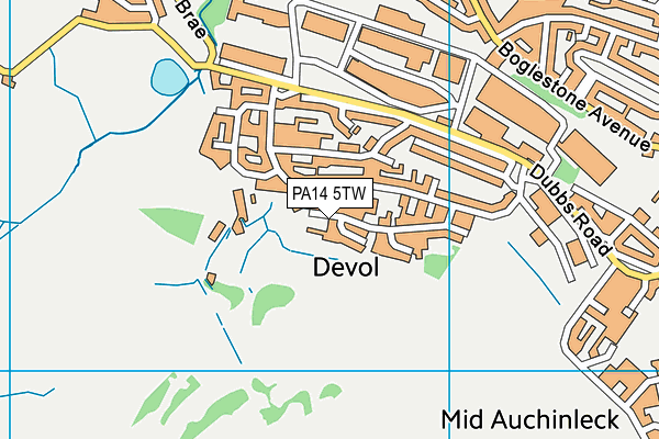 PA14 5TW map - OS VectorMap District (Ordnance Survey)