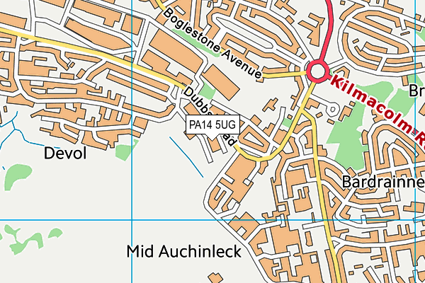 PA14 5UG map - OS VectorMap District (Ordnance Survey)