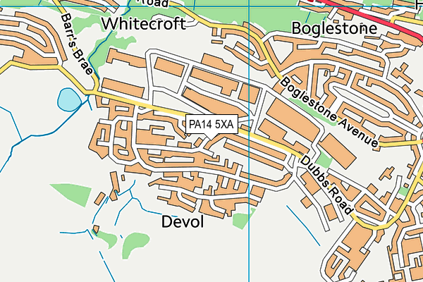 PA14 5XA map - OS VectorMap District (Ordnance Survey)