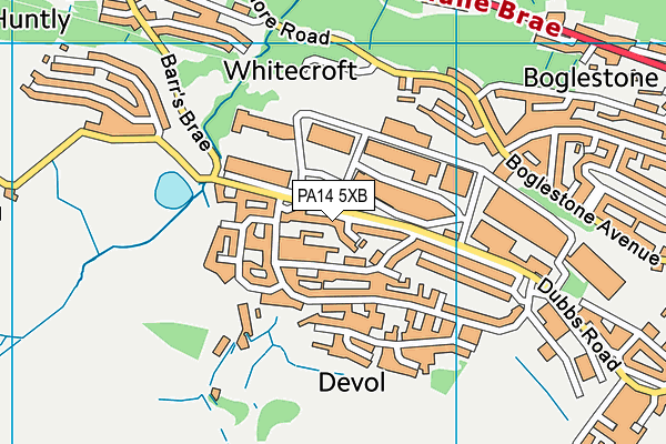 PA14 5XB map - OS VectorMap District (Ordnance Survey)