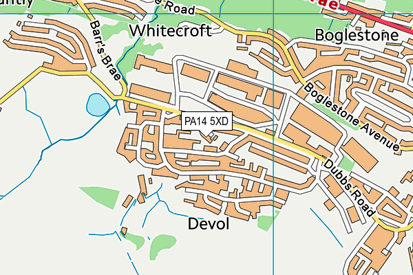 PA14 5XD map - OS VectorMap District (Ordnance Survey)