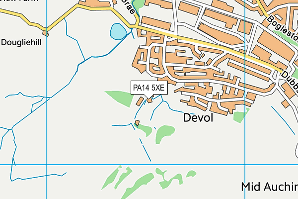 PA14 5XE map - OS VectorMap District (Ordnance Survey)