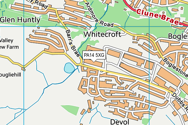 PA14 5XG map - OS VectorMap District (Ordnance Survey)