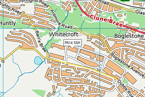 PA14 5XH map - OS VectorMap District (Ordnance Survey)