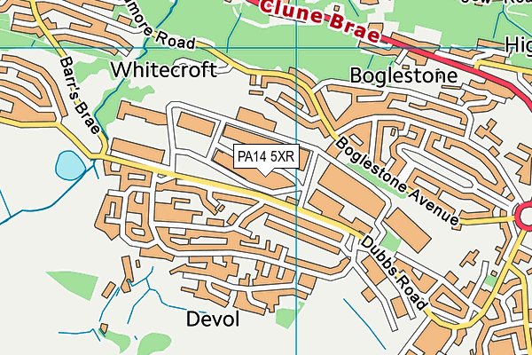 PA14 5XR map - OS VectorMap District (Ordnance Survey)