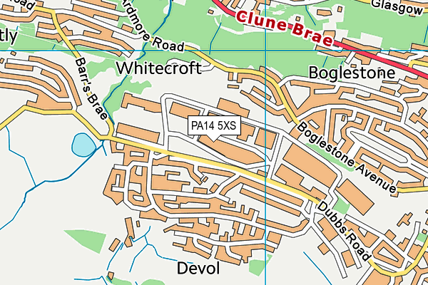 PA14 5XS map - OS VectorMap District (Ordnance Survey)