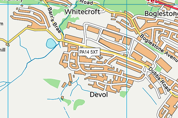 PA14 5XT map - OS VectorMap District (Ordnance Survey)